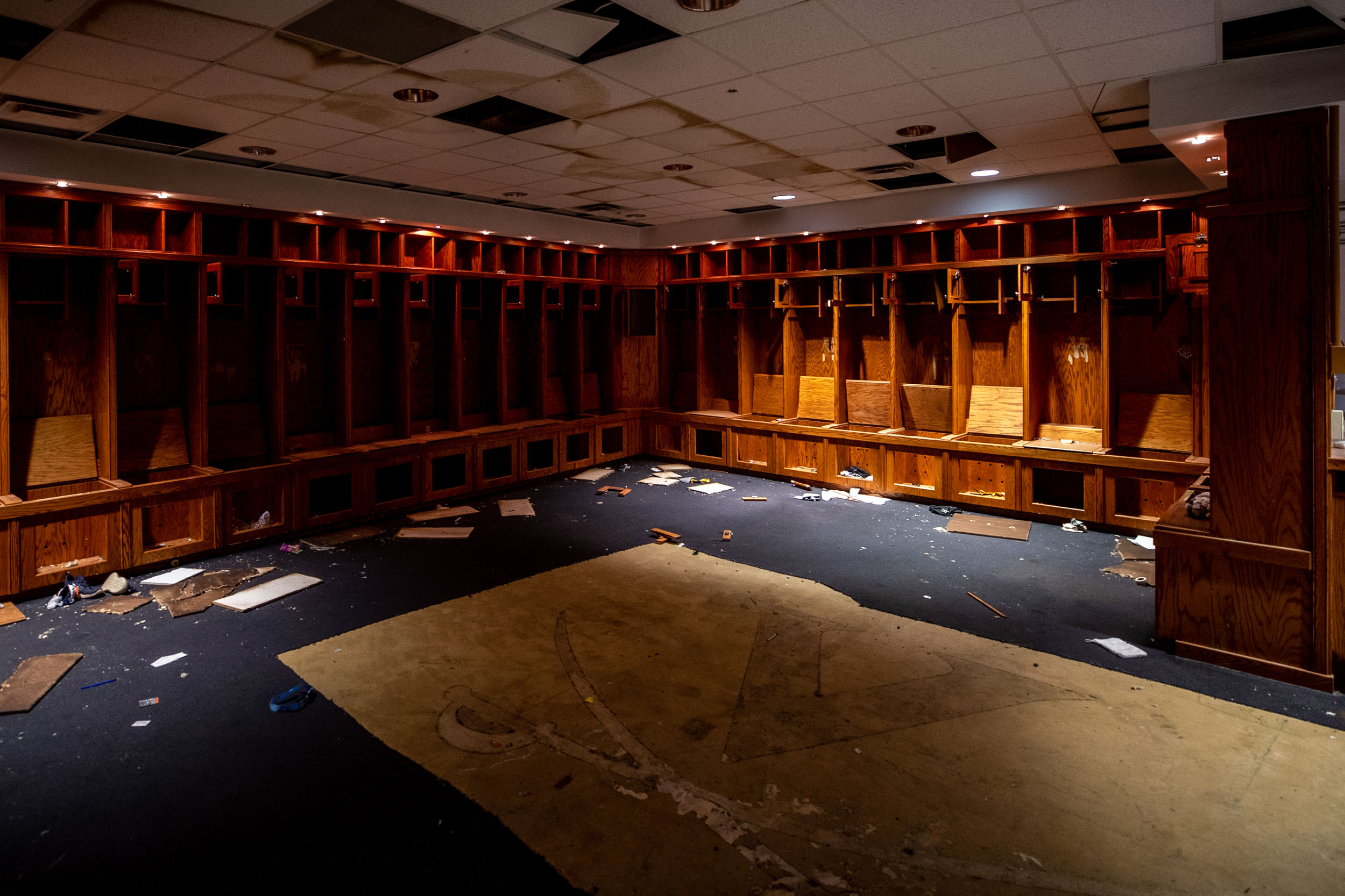 Gutted locker room in UHall