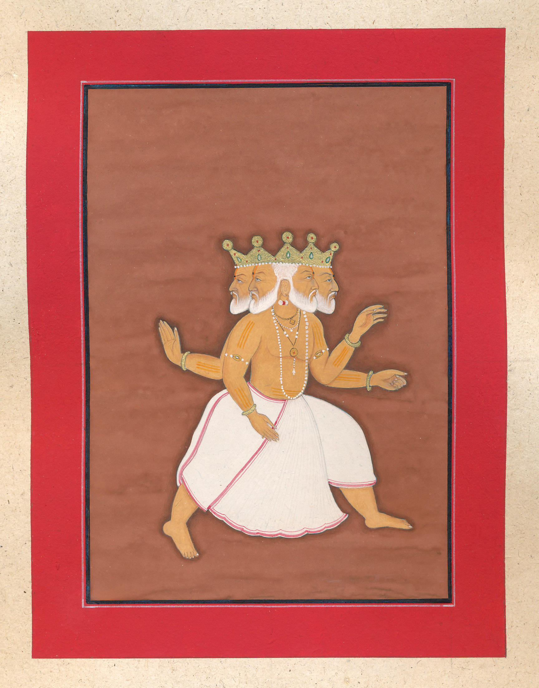 Mumtaz’s depiction of the Hindu god Brahma, the four-headed god of creation