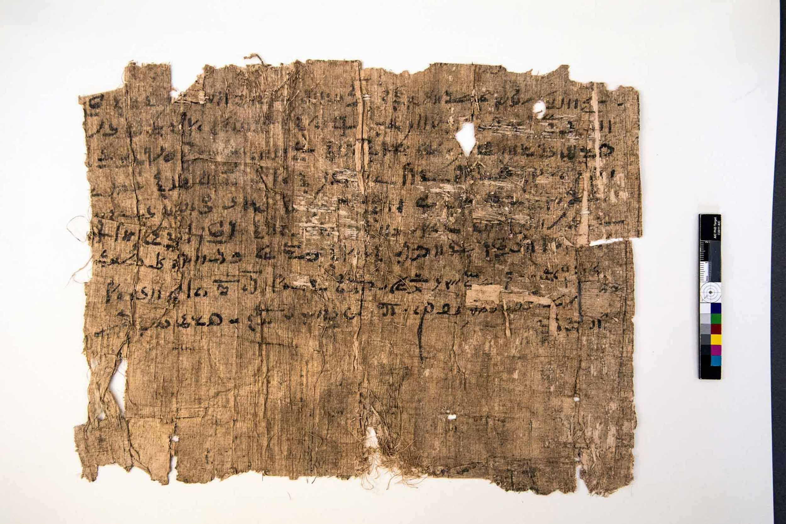 Egyptian papyrus with writing on it