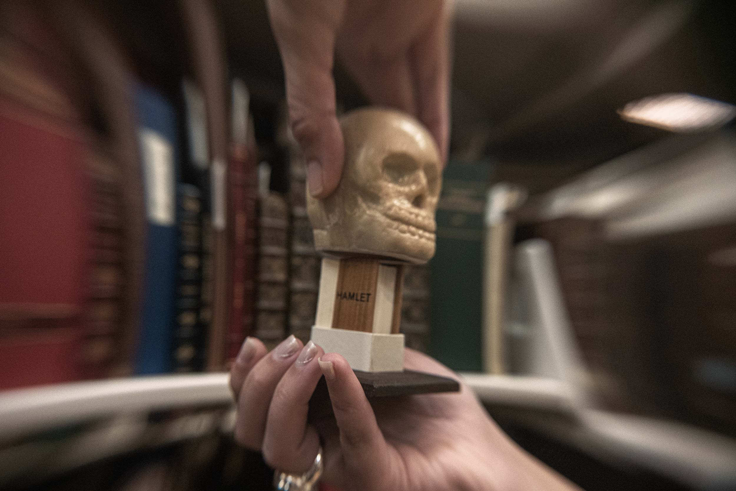 A tiny human skull model