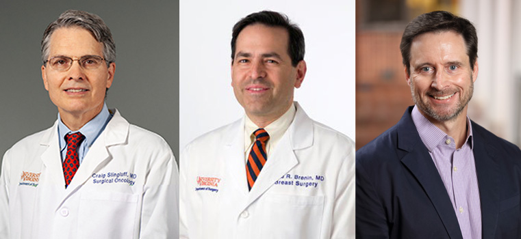 Portraits of Dr. Craig Slingluff, Dr. David R. Brenin, and Professor Richard Price