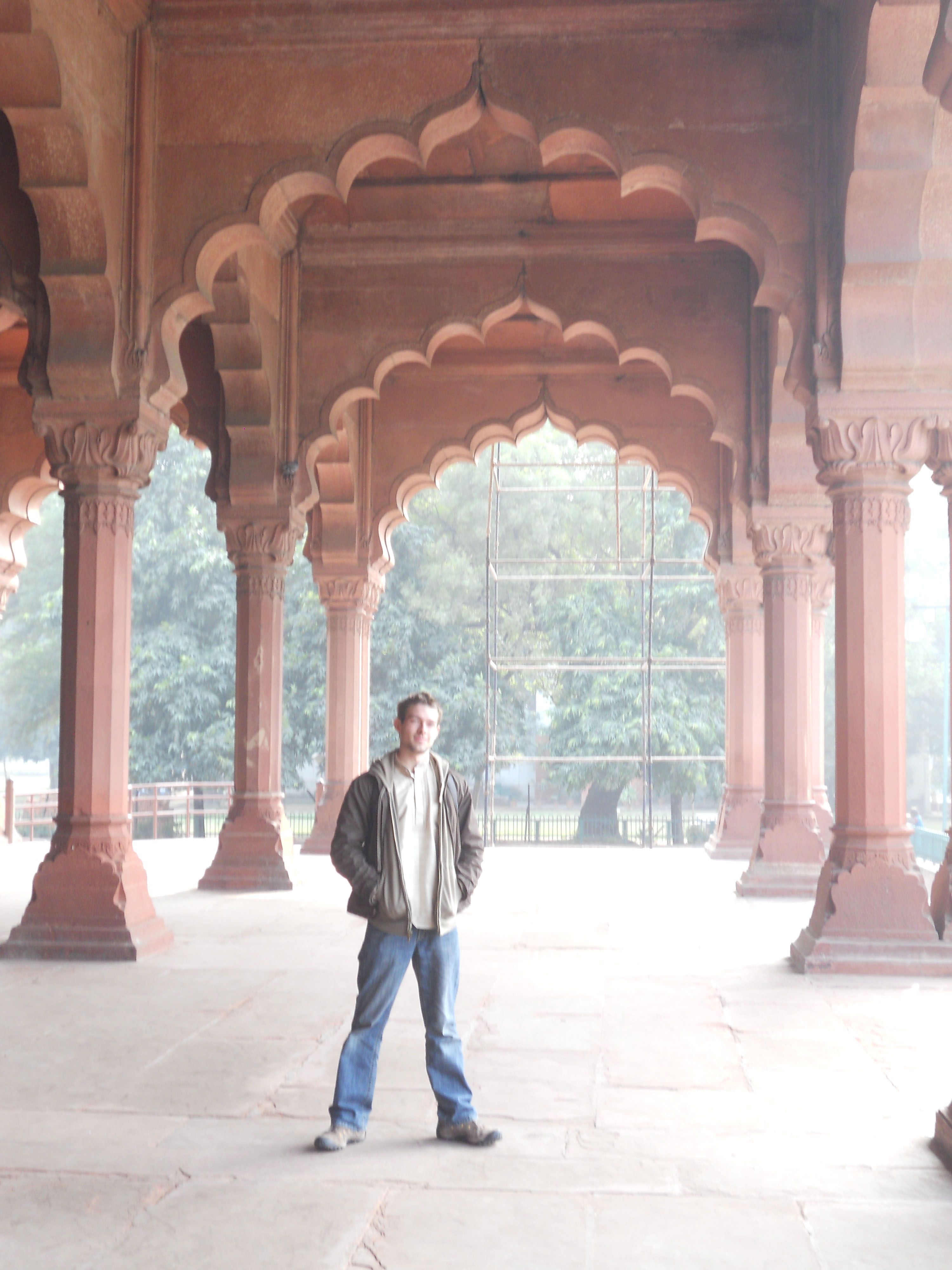 John Vater in an Indian building with elaborate arches