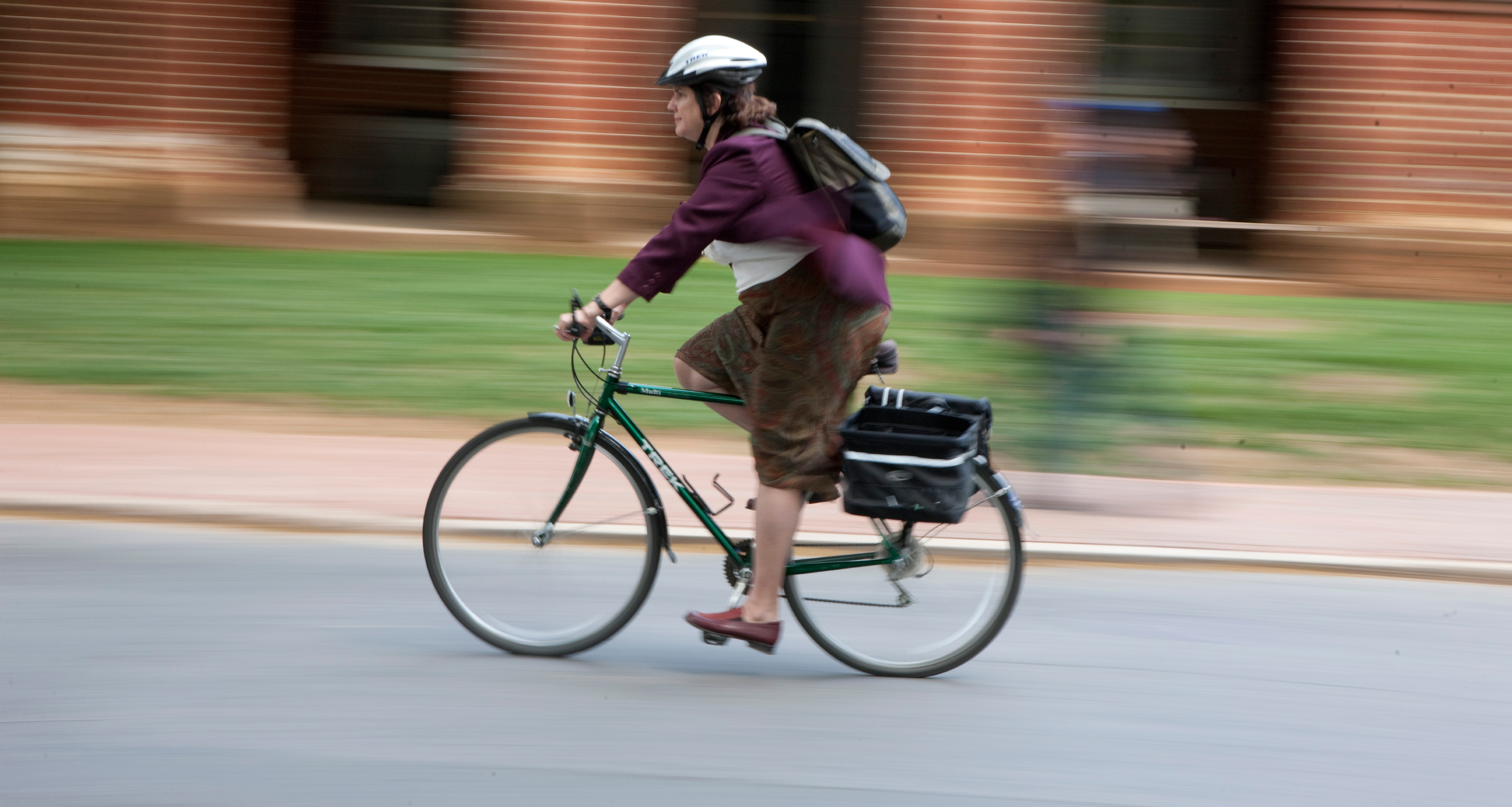 Woman riding a bicylce