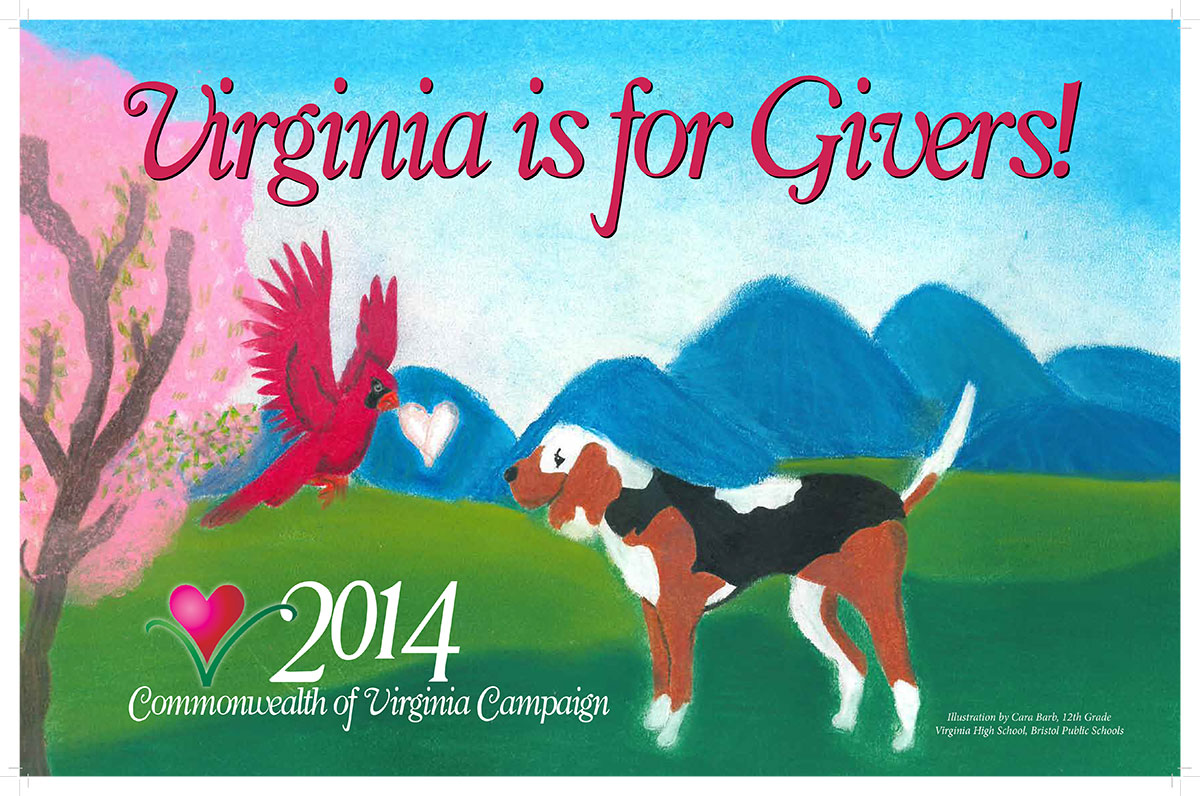 Flier that reads: Virginia is for Givers!  2014 Commonwealth of Virginia Campaign