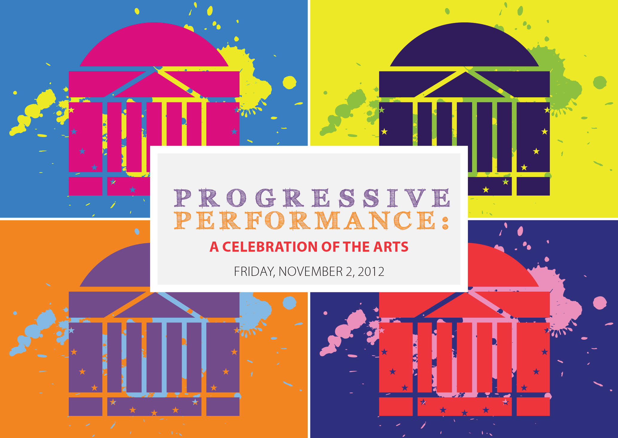text reads: Progressive performance: A celebration of the arts Friday November, 2 2012