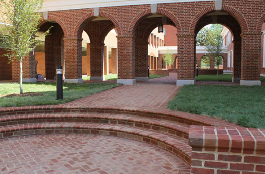 Ruffner Hall brick walkway and arches