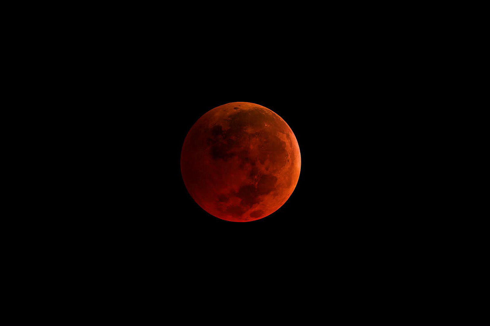 View of the moon during a total lunar eclipse.