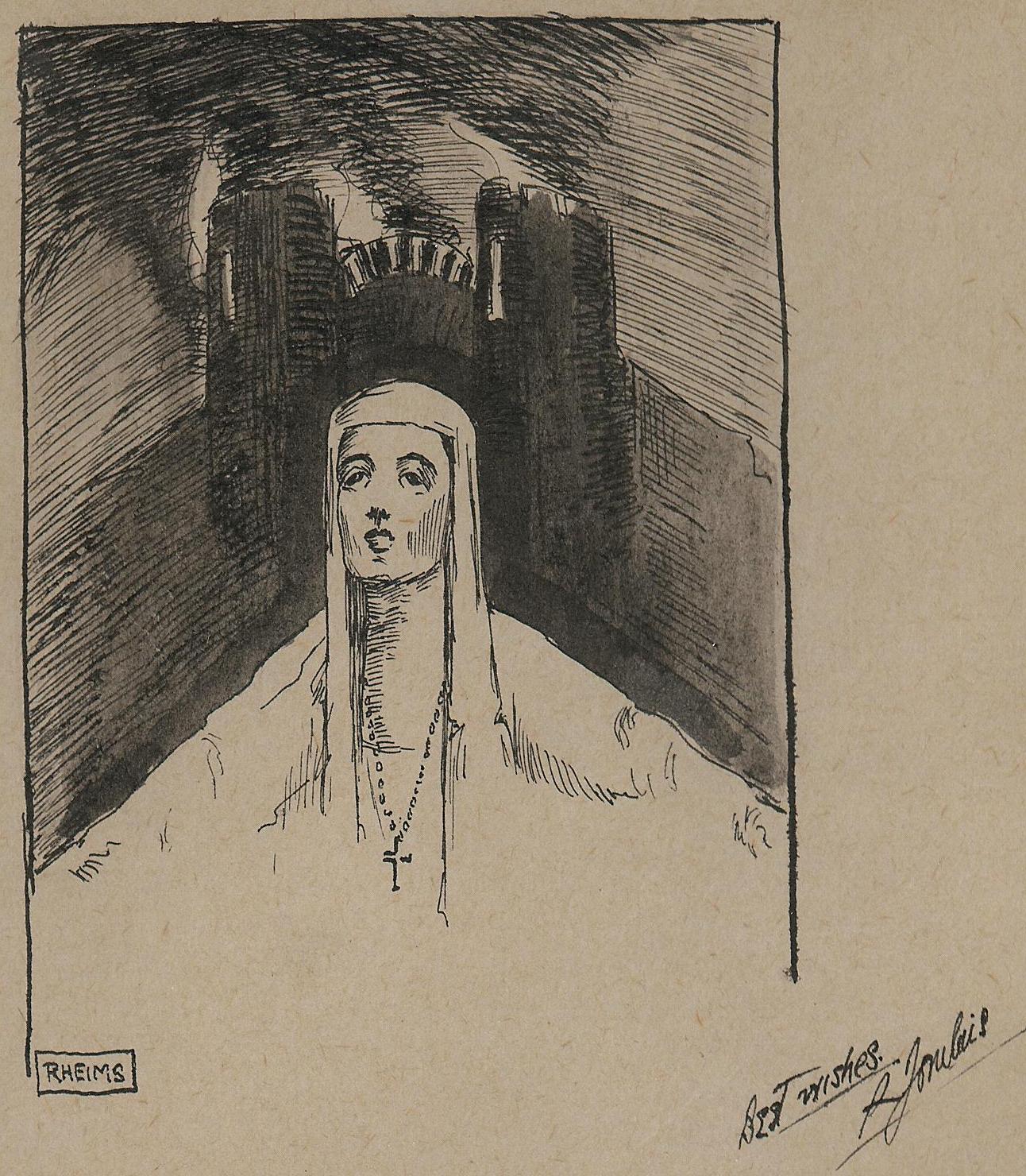 drawing of a nun
