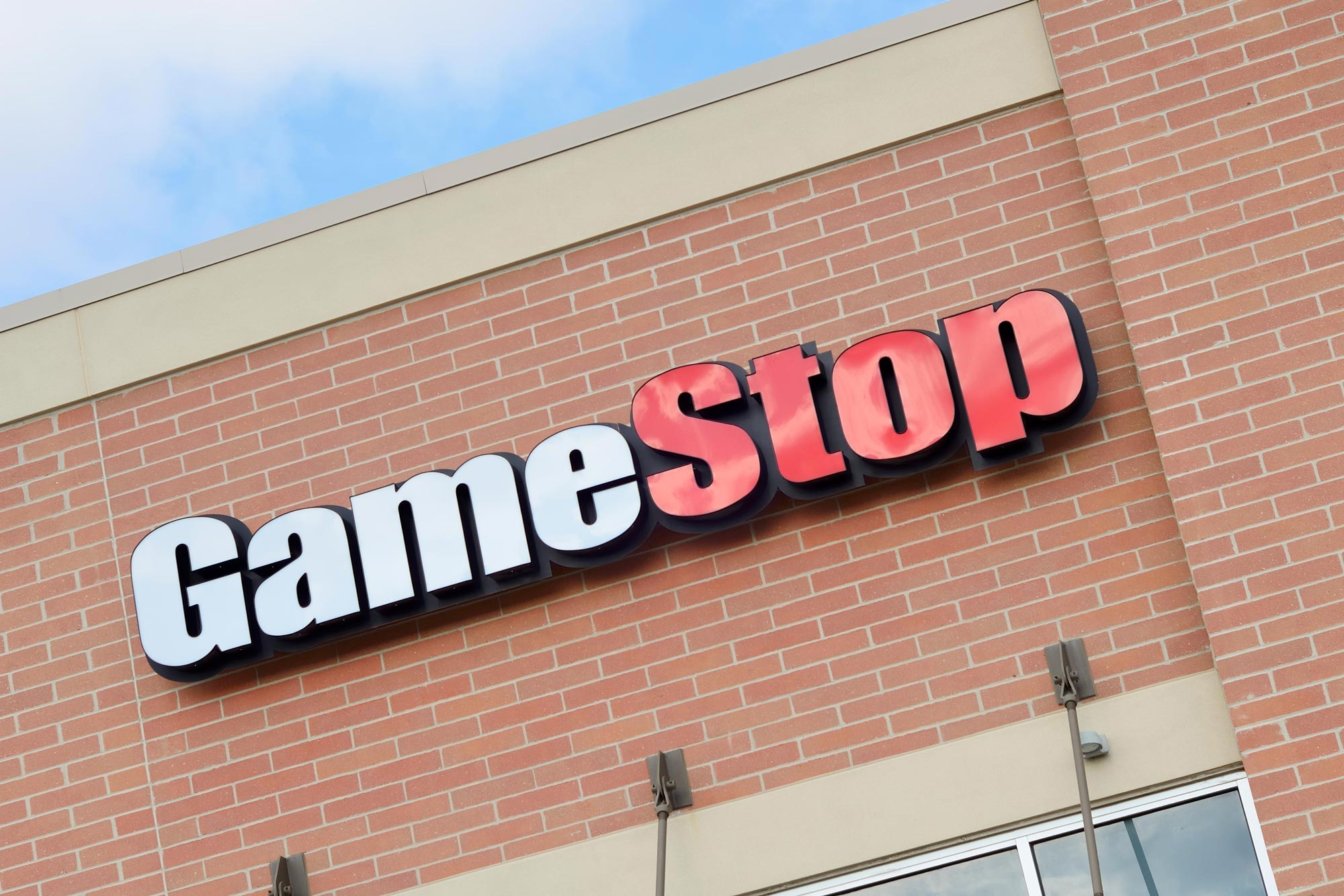 Brick building with Game Stop sign