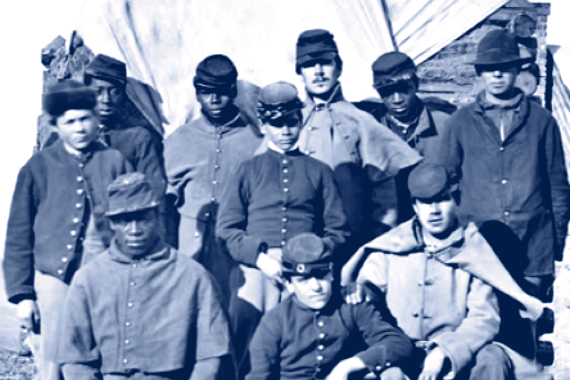 Group photo of soldiers in the Civil War 