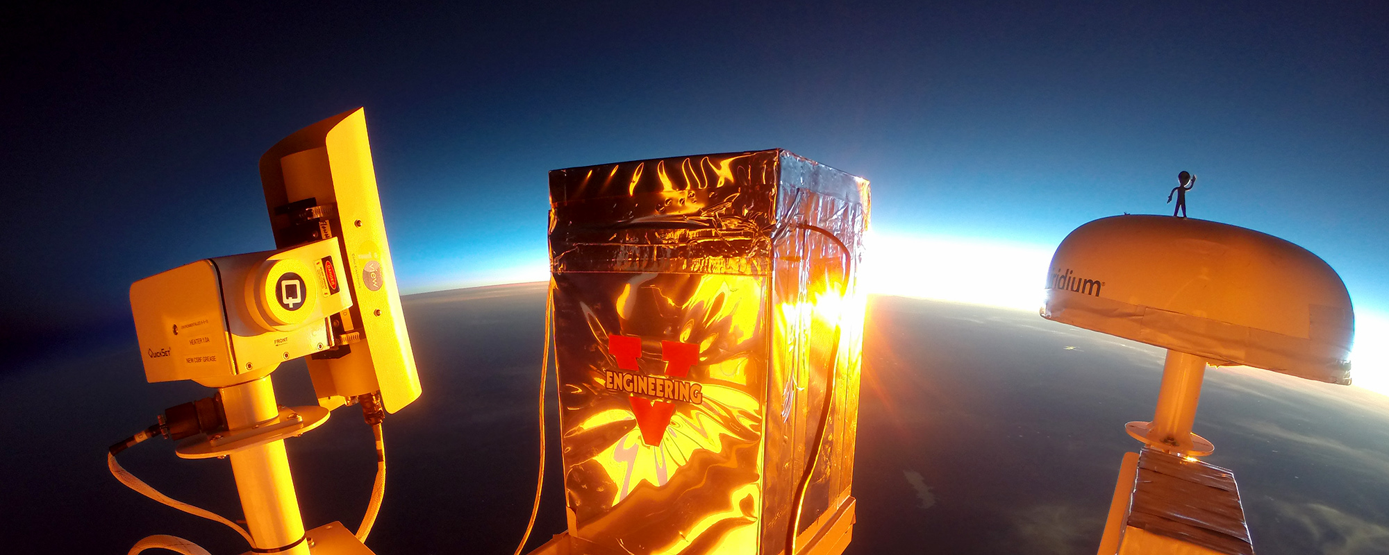 Nasa Balloon in space with the UVA Engineering logo on it.
