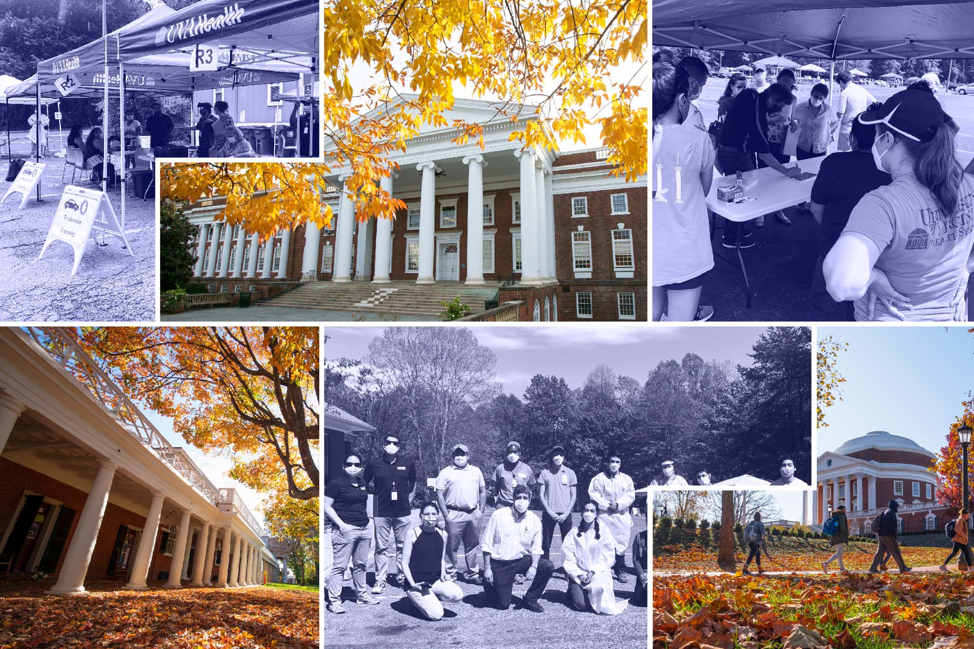 collage of photos both new and old of grounds