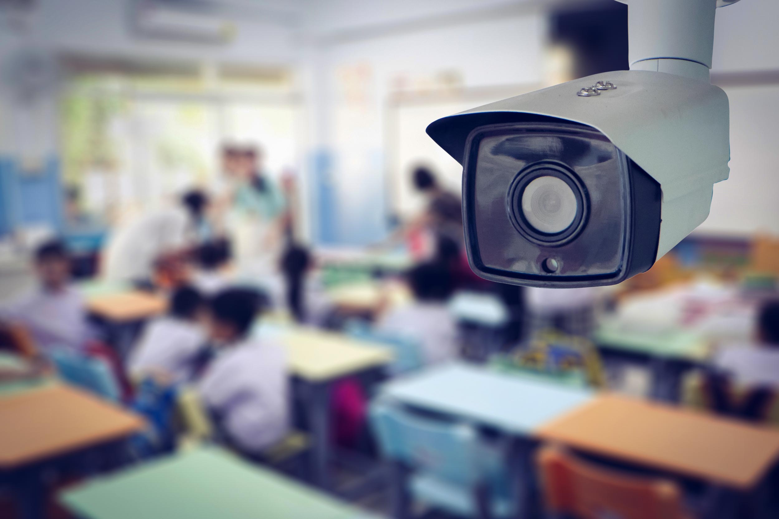 Security camera in a school classroom