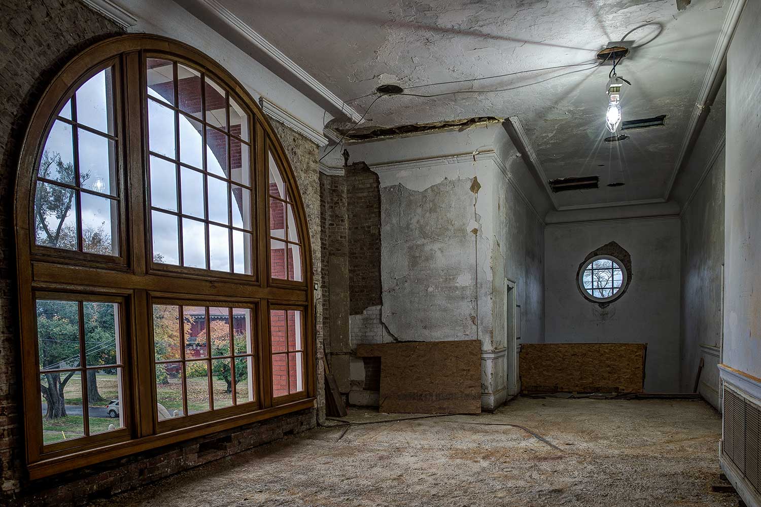 St. Elizabeths Hospital in Washington with no flooring and holes in the wall