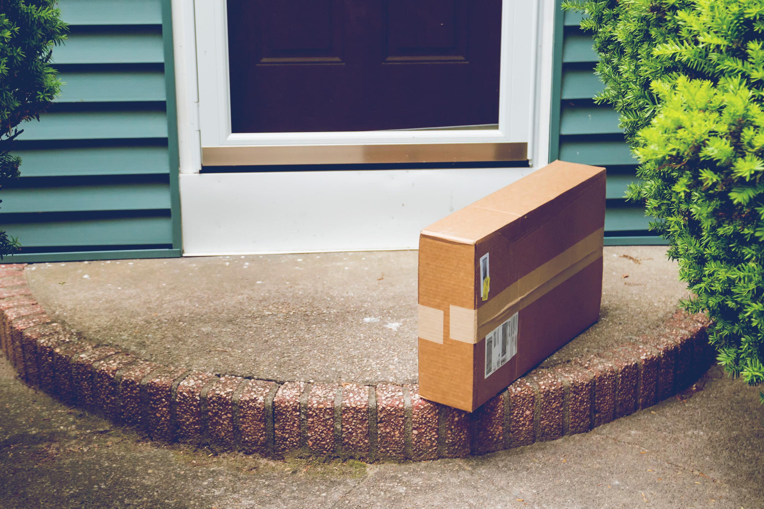 Box on a persons doorstep