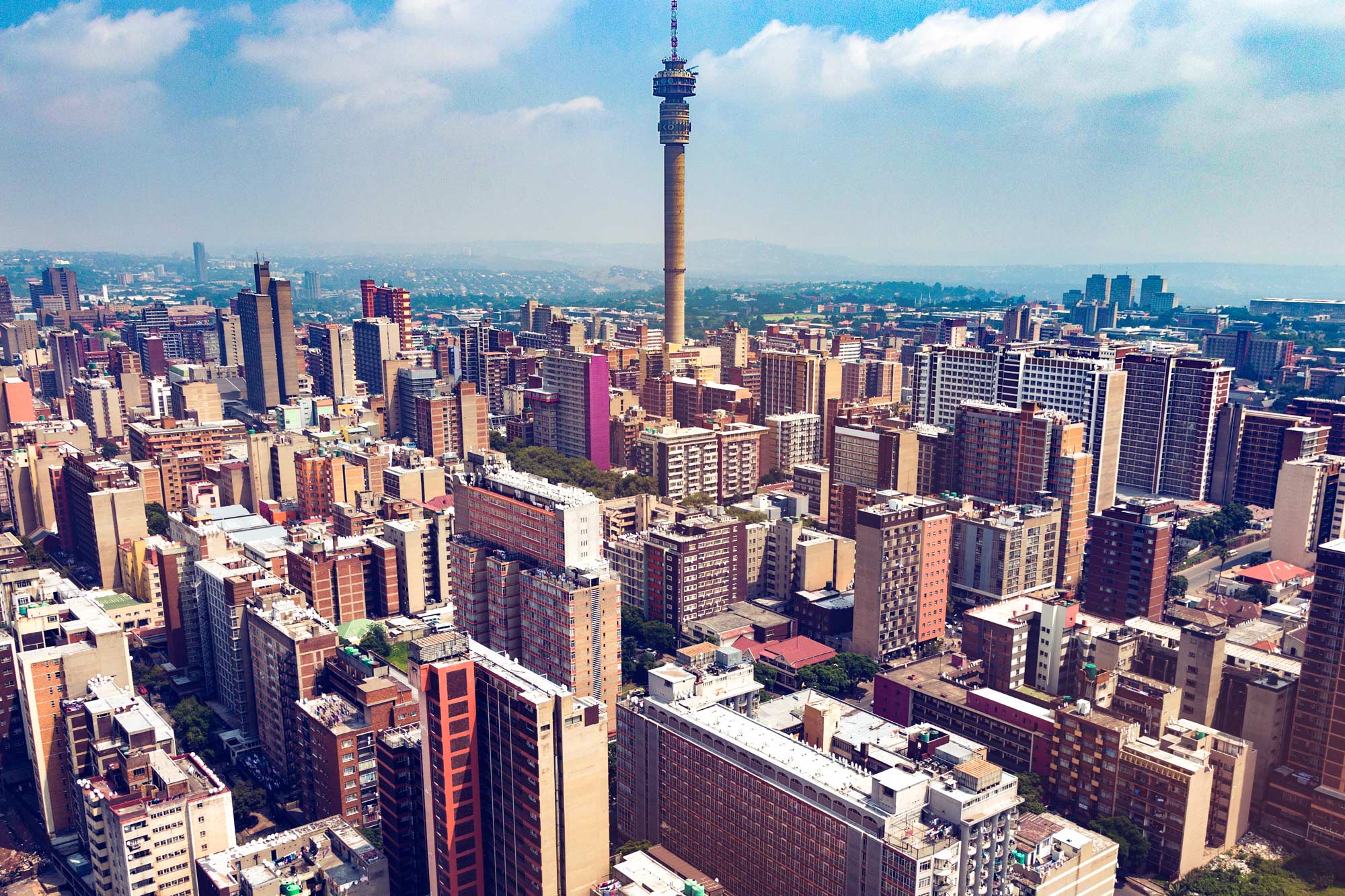 Aerial view of Johannesburg