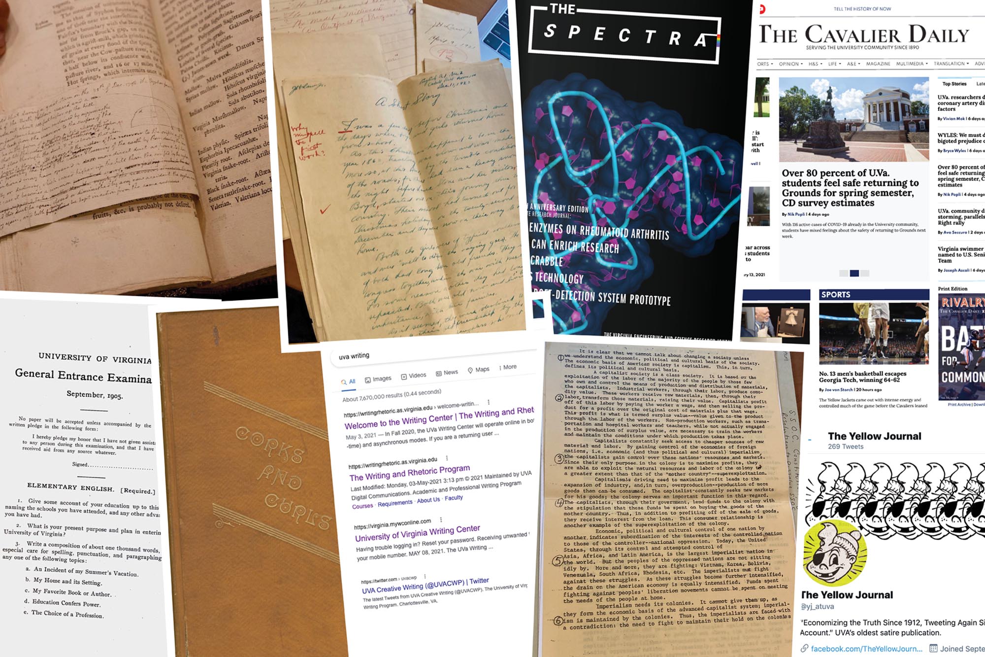 collage of various texts....none are readable