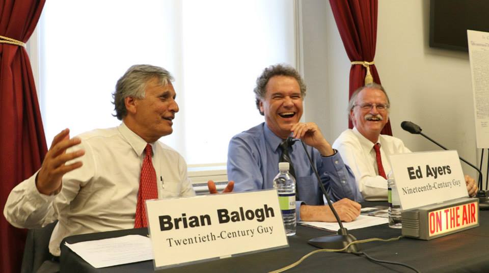 \"BackStory&quot; contributors, from left, Brian Balogh, Ed Ayers and Peter Onuf tackle intriguing topics from history in their regular radio show. Photo credit: Chris Flynn / NEH