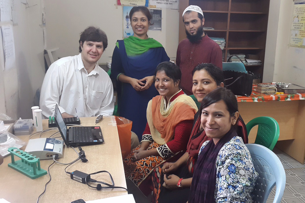 Dr. Jeff Donowitz, left, with colleagues in Bangladesh.