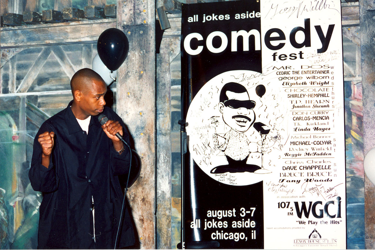 A young Dave Chappelle performs at Lambert’s club.