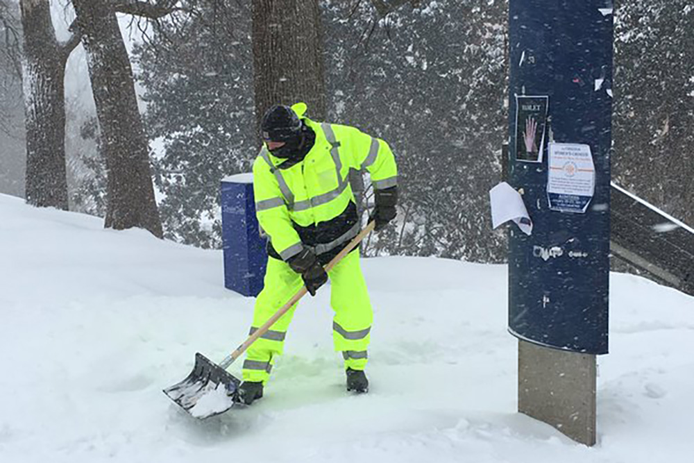 UVA Facilities Management employees spent the weekend working to keep Grounds safe. 