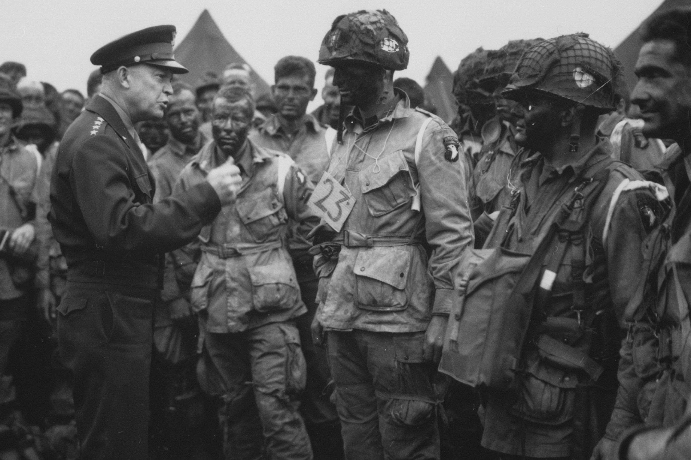 General Dwight D. Eisenhower meeting the troops