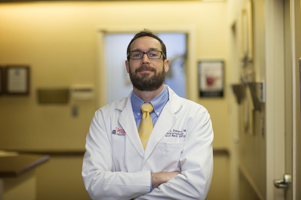 Dr. James Daniero, an otolaryngologist, leads the Health System’s Voice and Swallowing Clinic.