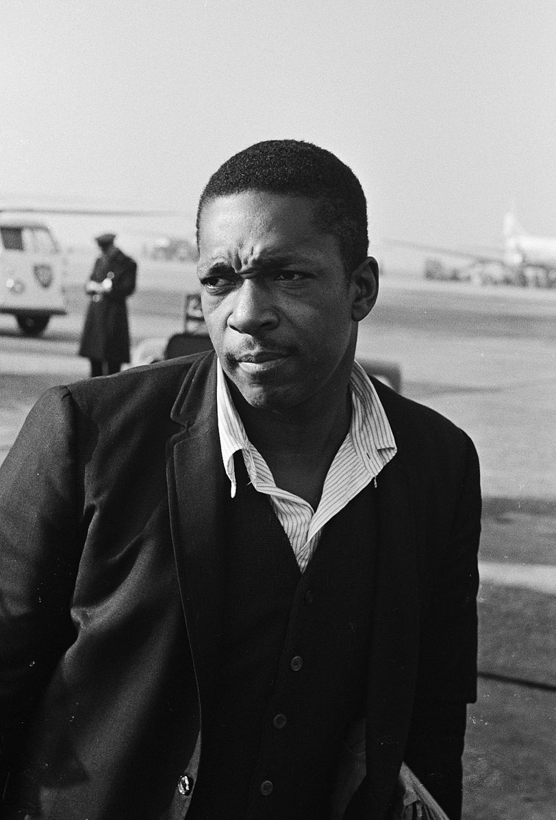 John Coltrane headshot black and white