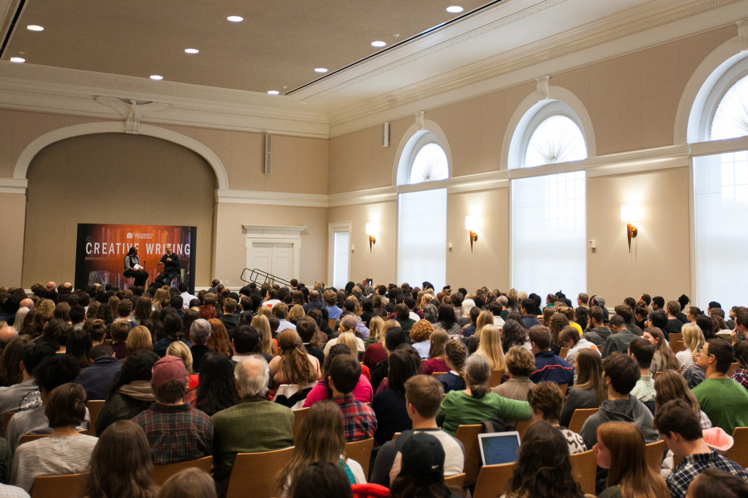 Díaz drew a huge crowd to Newcomb Hall Ballroom for a lecture that concluded his three-week residency. 