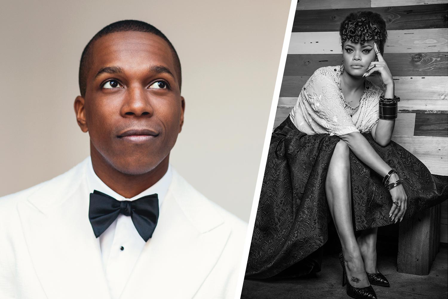 Headshots left to right: Leslie Odom and Andra Day