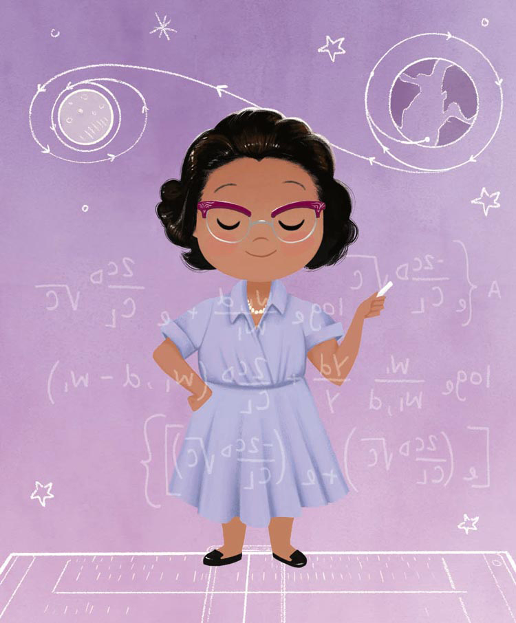 Illustration of NASA's mathematician Katherine Johnson