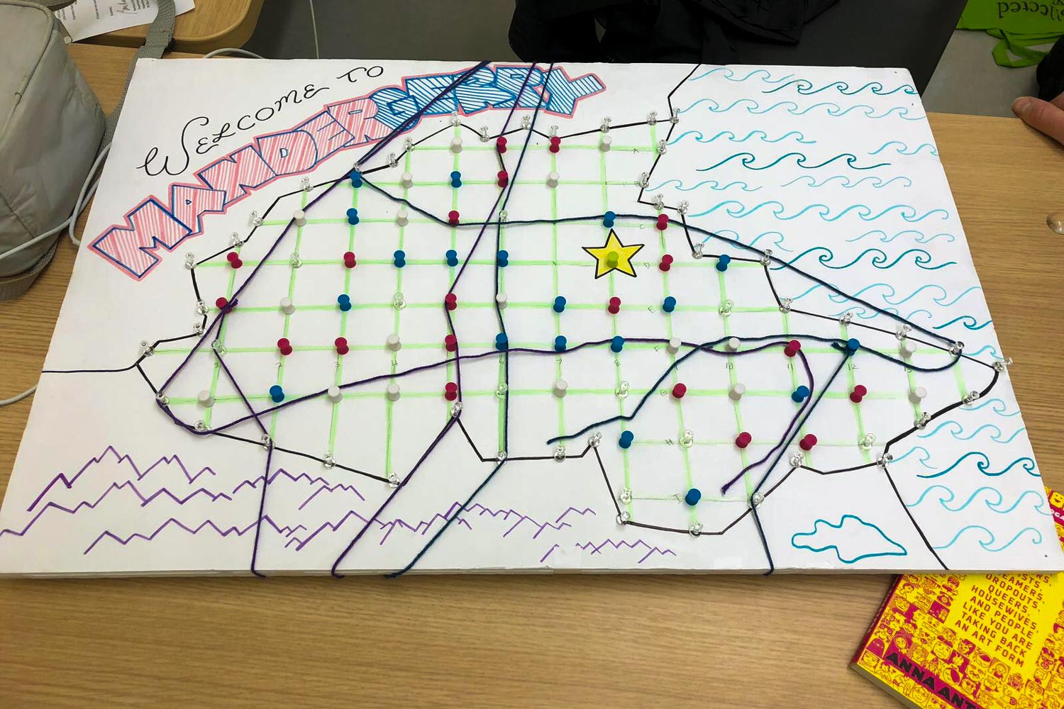 A prototype made by students Christian Baumgardner, Clara Doley, Eve Fidler, Quinn Lyerly and Jake Vanaman has players engage in gerrymandering.