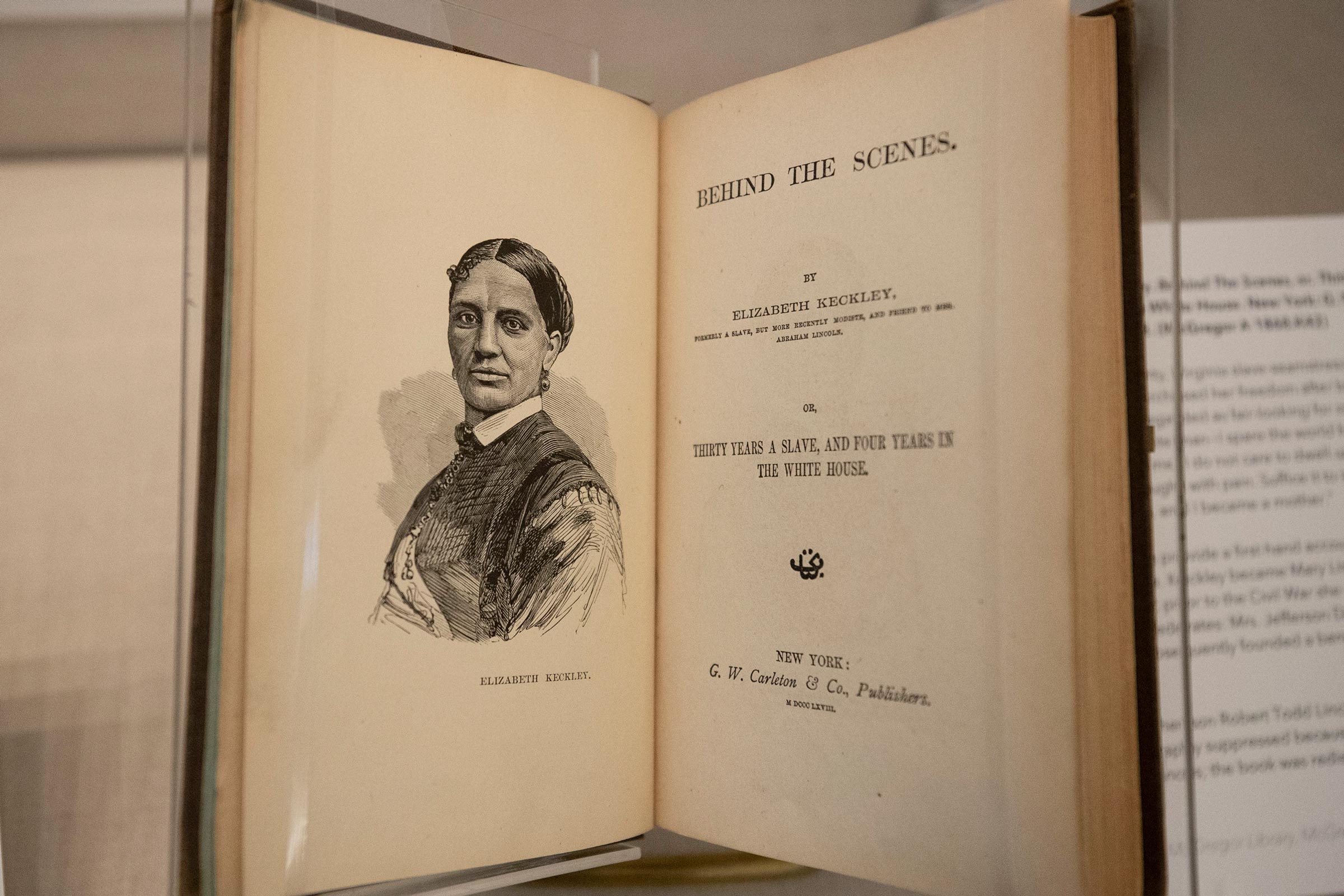 Elizabeth Keckley, illustrated in Mary Todd Lincoln’s memoir in 1868 book. 