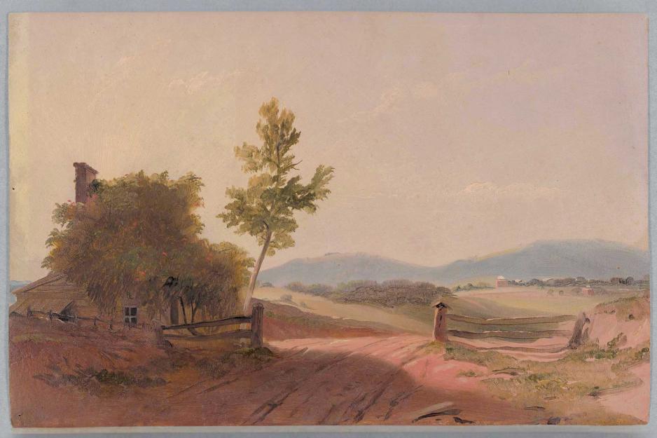 Painting of a view of the Rotunda from the countryside in the mid 1800s