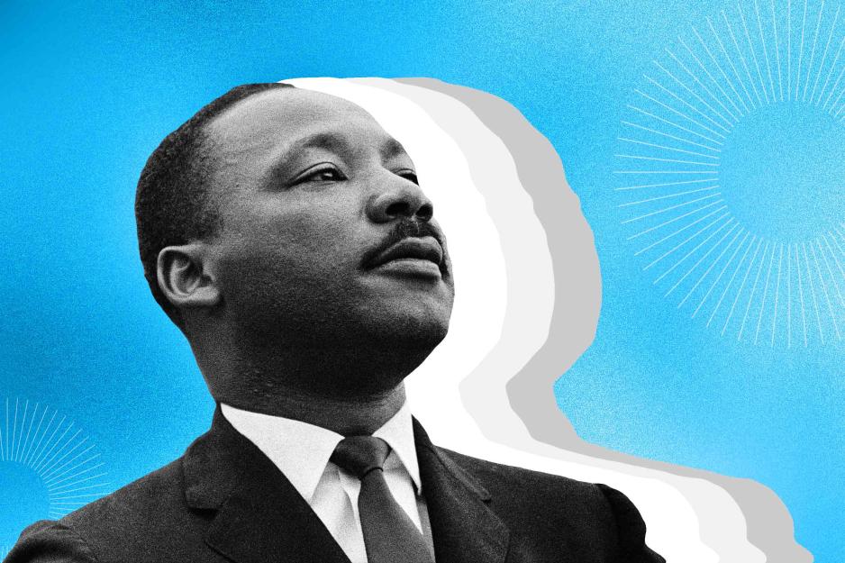 A photo illustration of a Martin Luther King Jr. Headshot