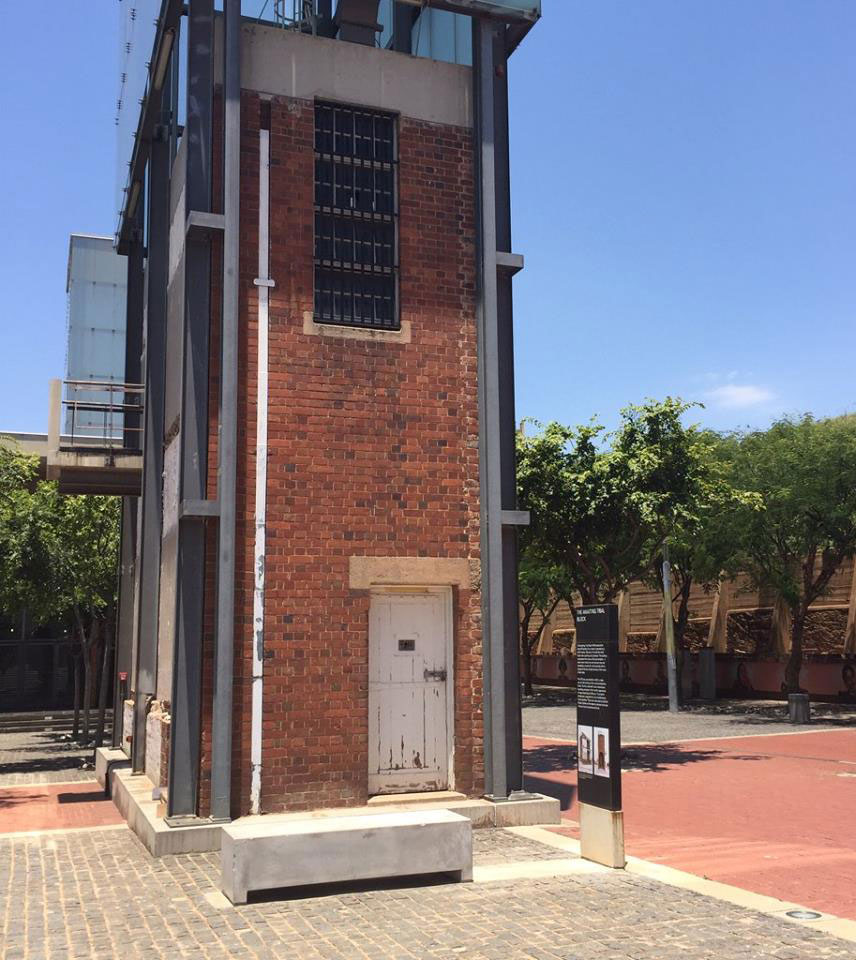 The South Africa Constitutional Court is built on a former prison site that housed Nelson Mandela and other members of the African National Congress. Some of the waiting cells used to hold prisoners have been left standing as a reminder of their past.