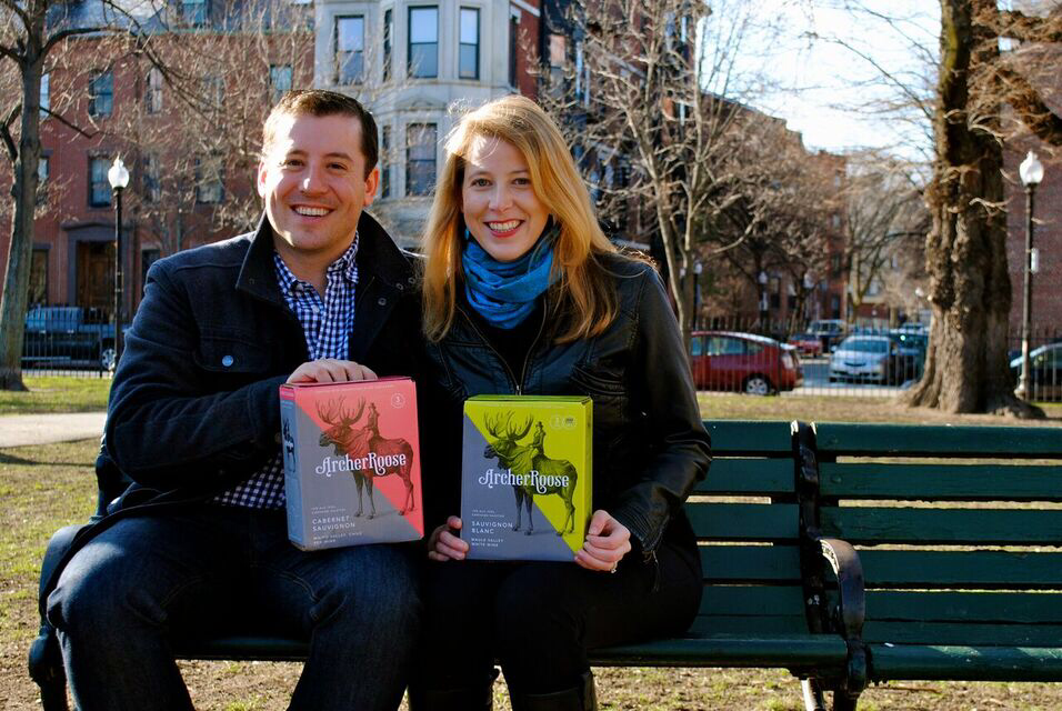 Darden alumnus David Waldman and wife Marian Leitner launched their boxed wine company, Archer Roose, this spring.