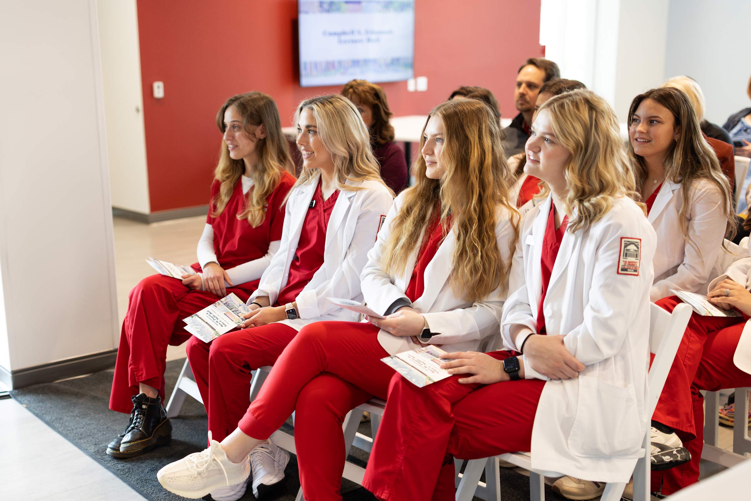 A group of UVA Wise nursing students listens to speakers