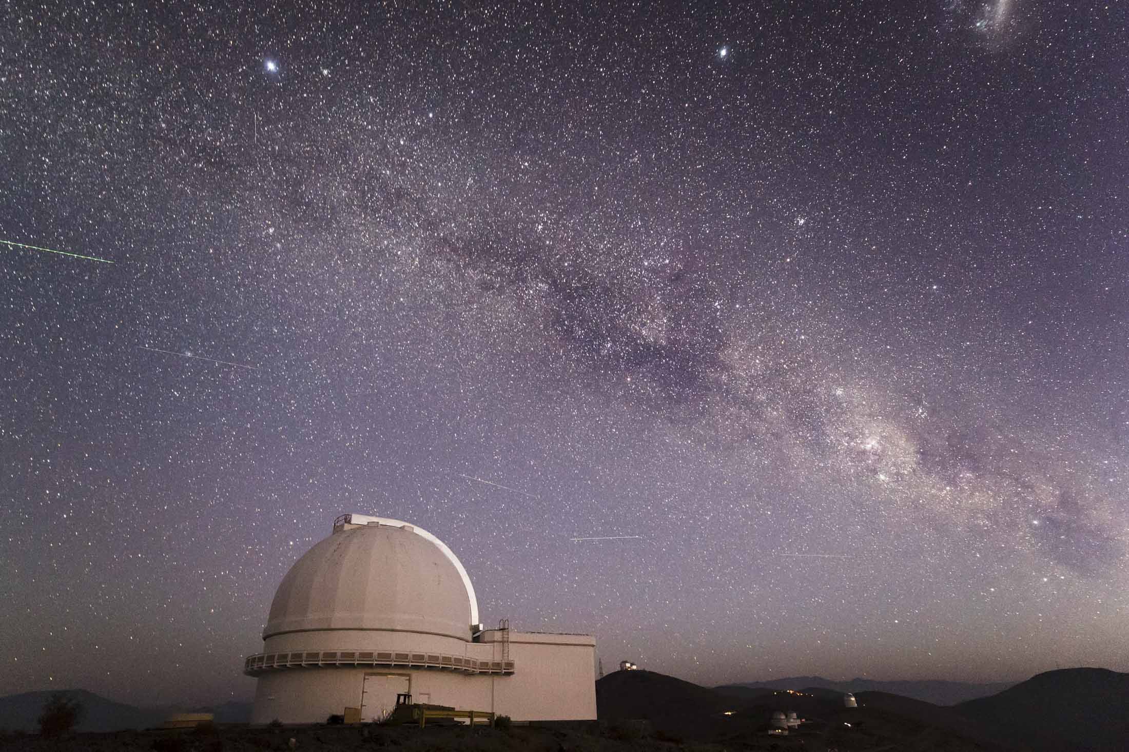 Stars above an observatory