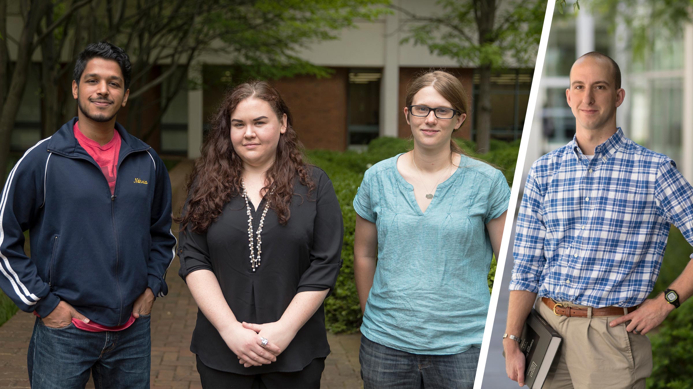 From left to right: UVA Law students Shalin Nohria, Katie Mullaly and Rachel Gallagher and recent UVA law graduate Capt. J.R. Lystash.