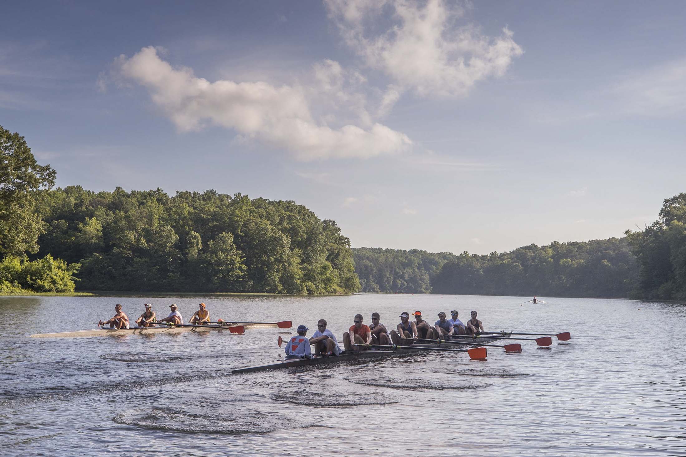 Mens Rowing team on the River