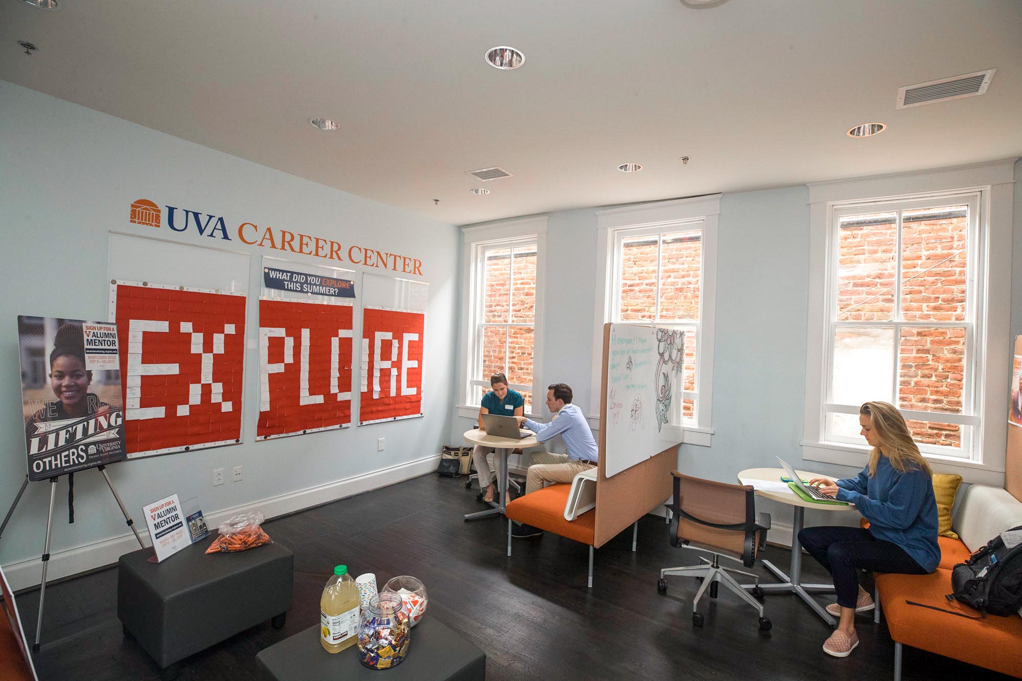 Career counselors are available to help students with résumés and interview prep, connect them with internships and job opportunities or just to talk about the future. (Photo by Dan Addison, University Communications)