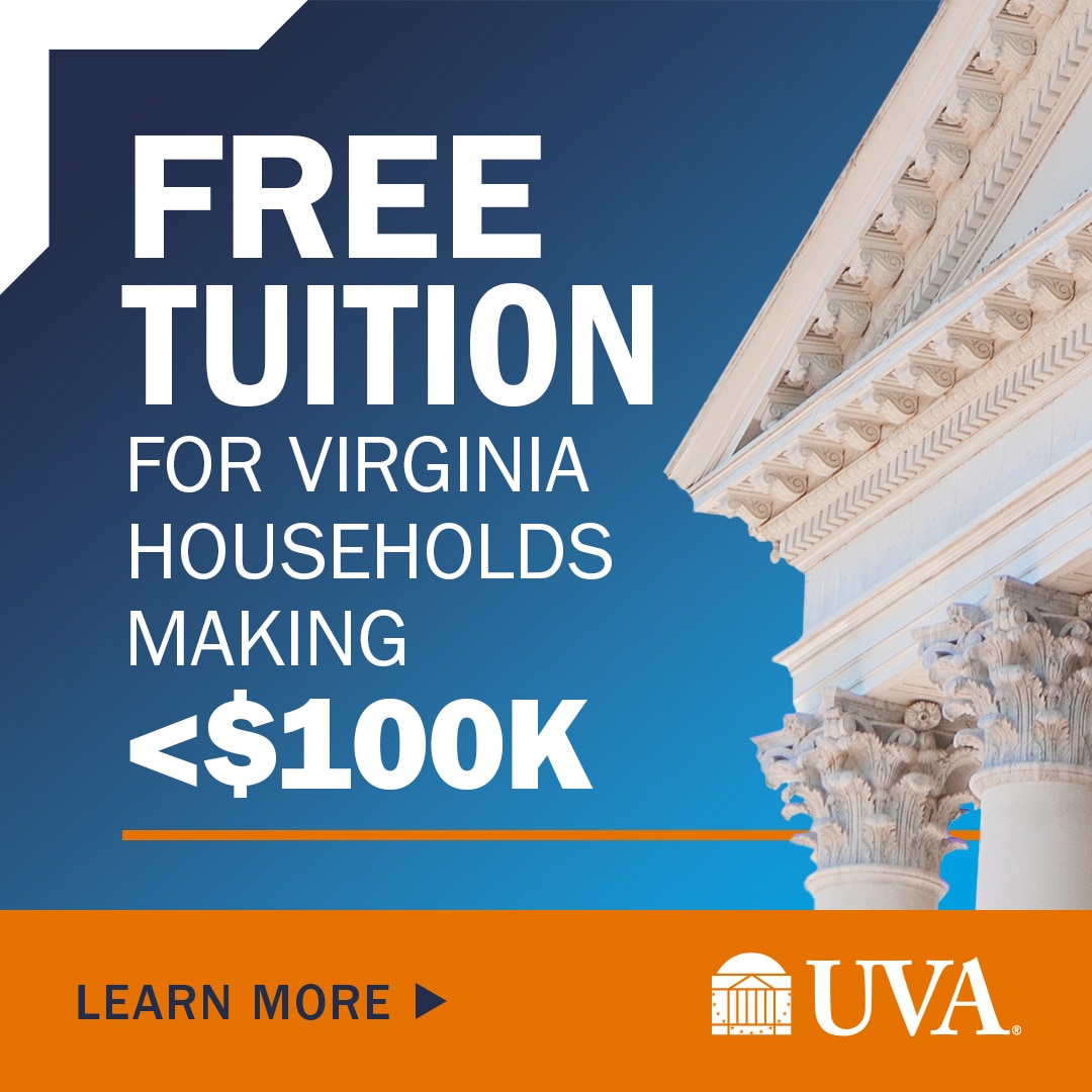 Free Tuition for Virginia Households making <$100K, Learn More
