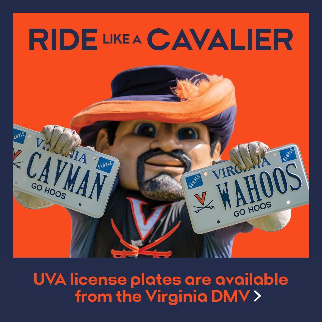 Inline LIC Go Hoos License Plates orange Background UVA Today