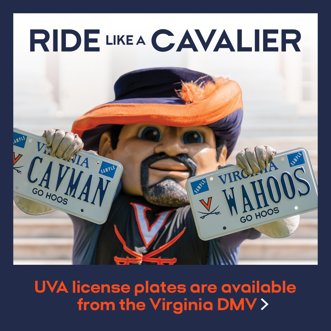 Ride Like A Cavalier, UVA License Plates Are Available from the Virginia DMV
