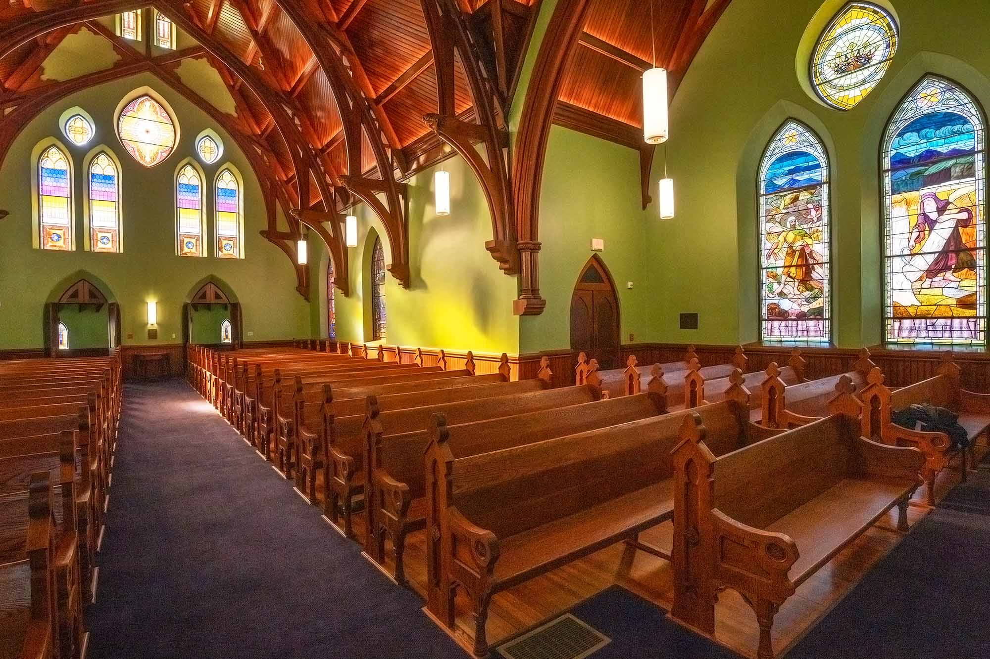 Inside of the UVA Chapel after the 2023 renovations