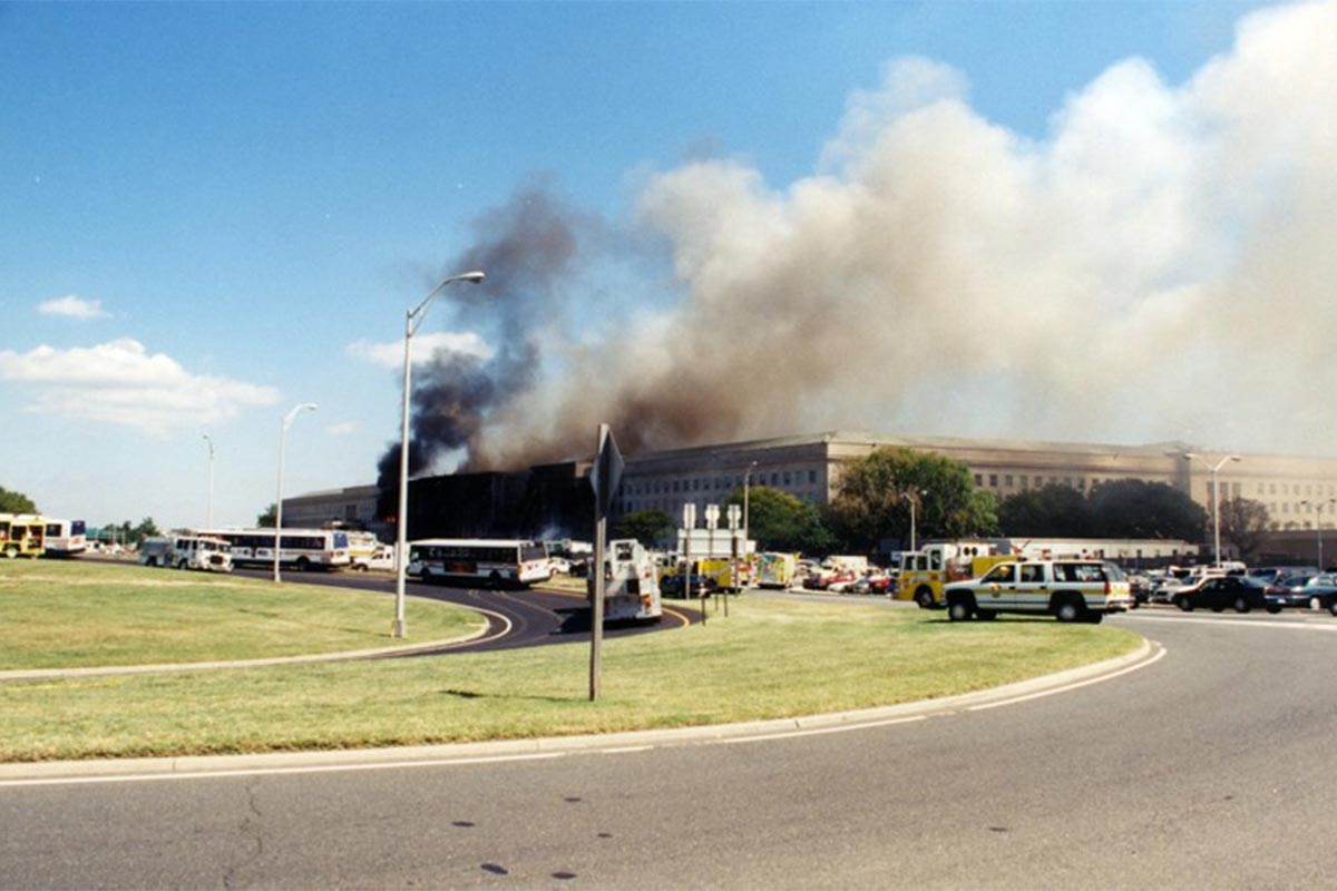 Image of smoke coming out of the Pentagon