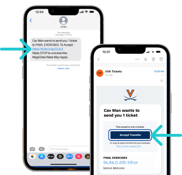 An iPhone with ticket information on it