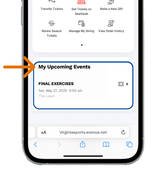 An iPhone with ticket information on it