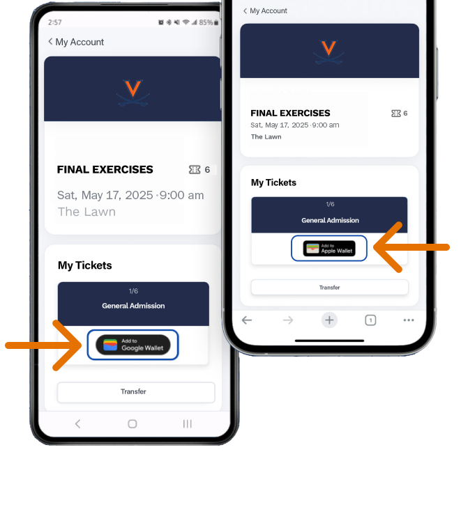 An iPhone with ticket information on it